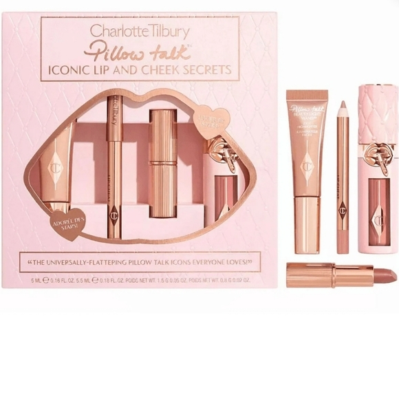 NIB Charlotte Tilbury 4 Piece Pillow Talk Iconic Lip and Cheek Set - Picture 3 of 6